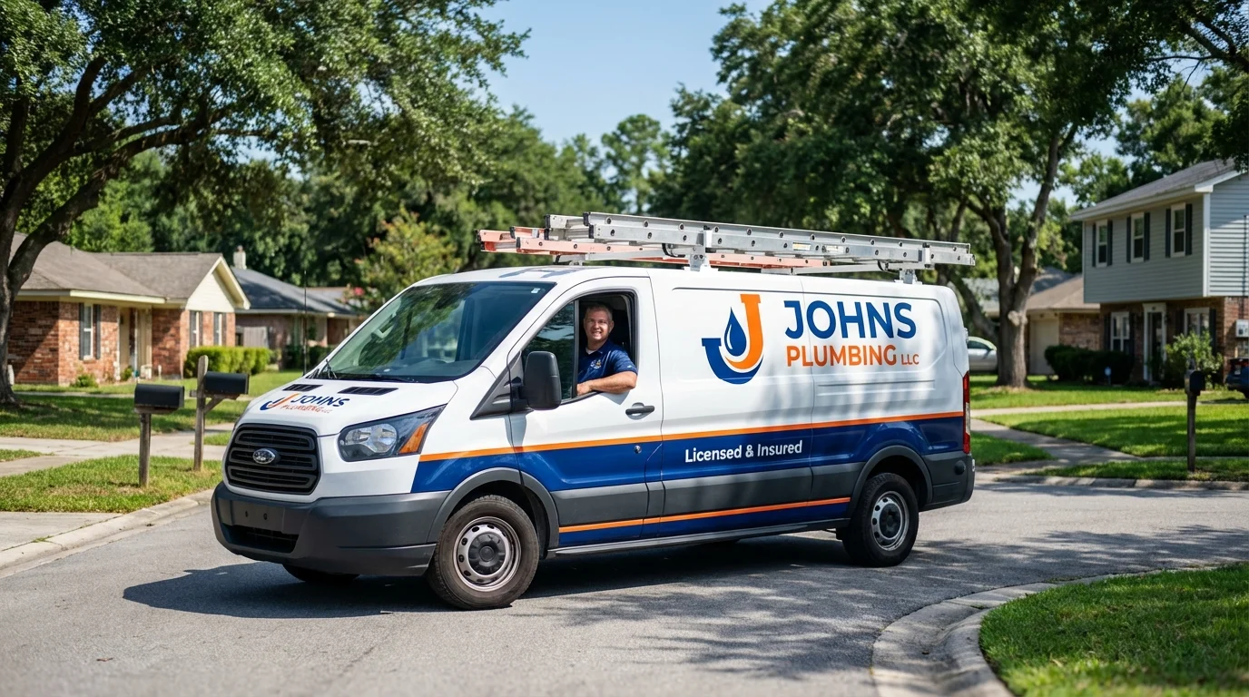 Johns Plumbing LLC service van in Concordia, MO